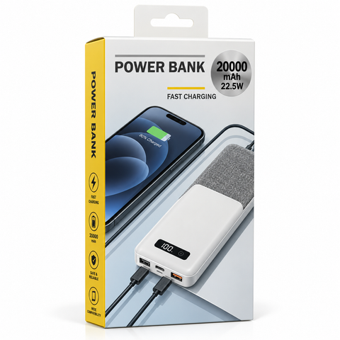 Slim USB Backup Power Bank 20000mAh (phone-charging box)