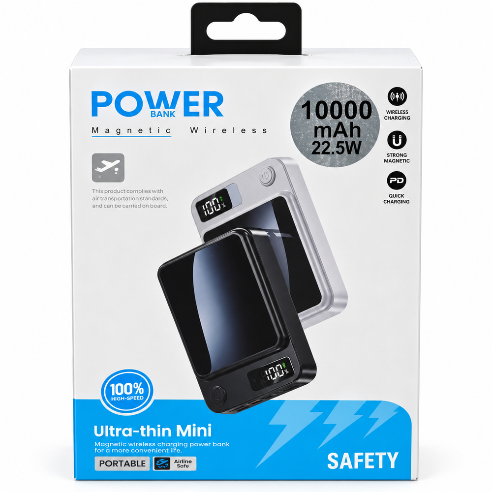 Ultra-Thin Mini Magnetic Wireless Power Bank 10000mAh 22.5W