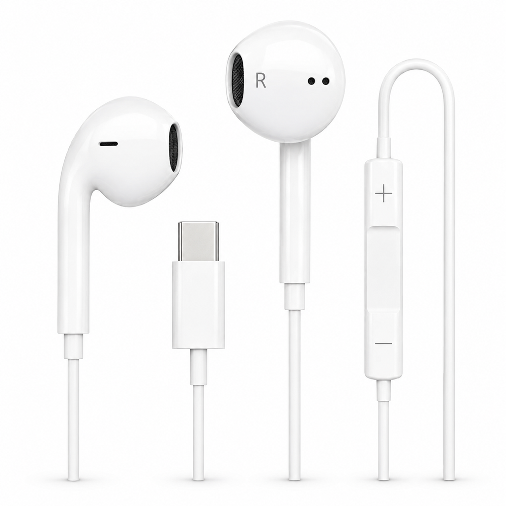 USB-C Wired Earbuds with Built-In Microphone