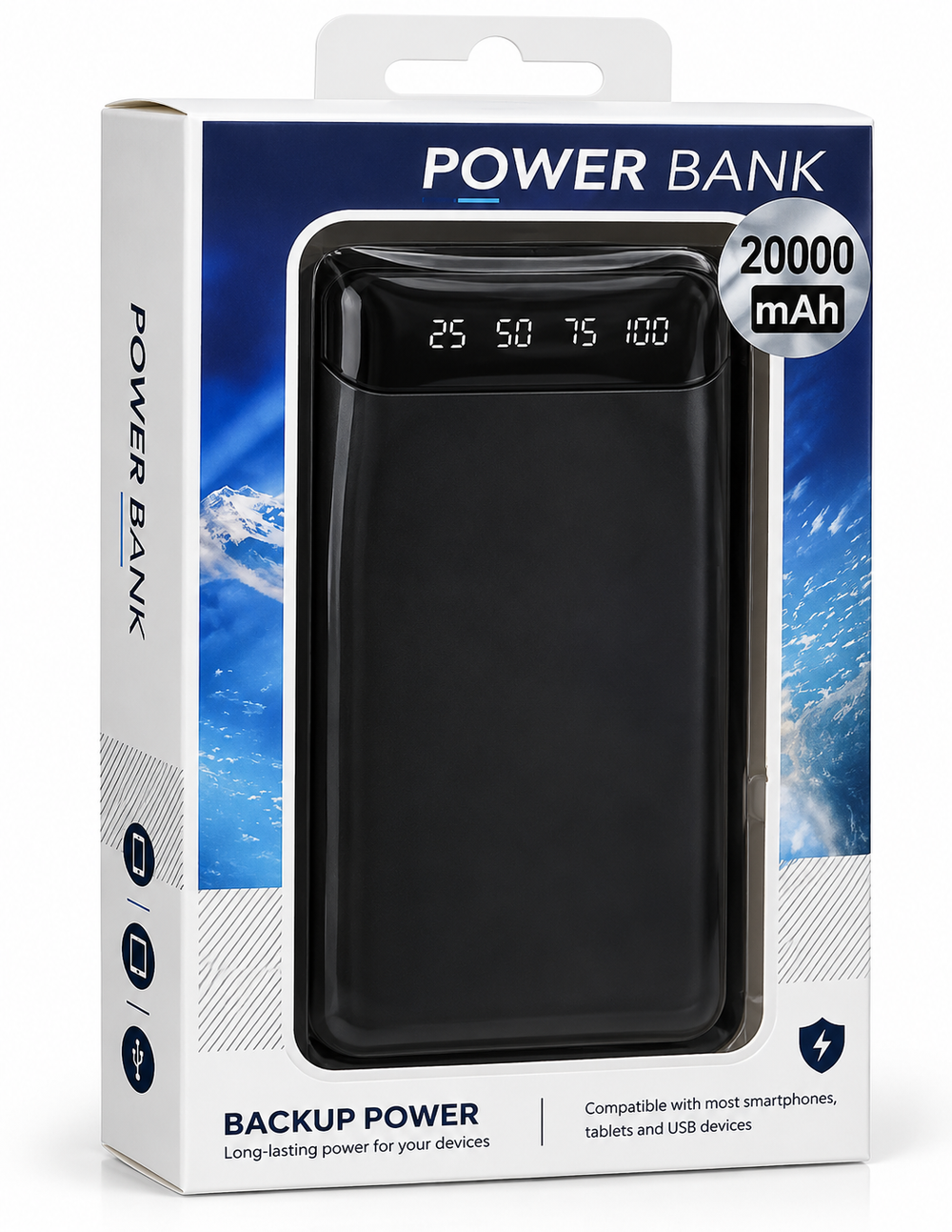 High Quality USB Backup Power Bank 12000mAh — Black