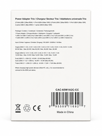 65W USB-C PD Fast Charging Power Adapter