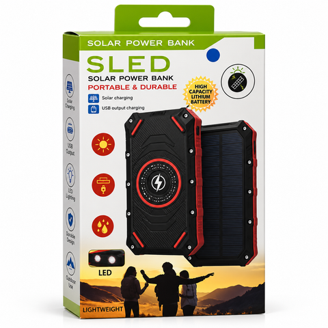 LED Solar Power Bank 42000mAh Wireless Desk Charger