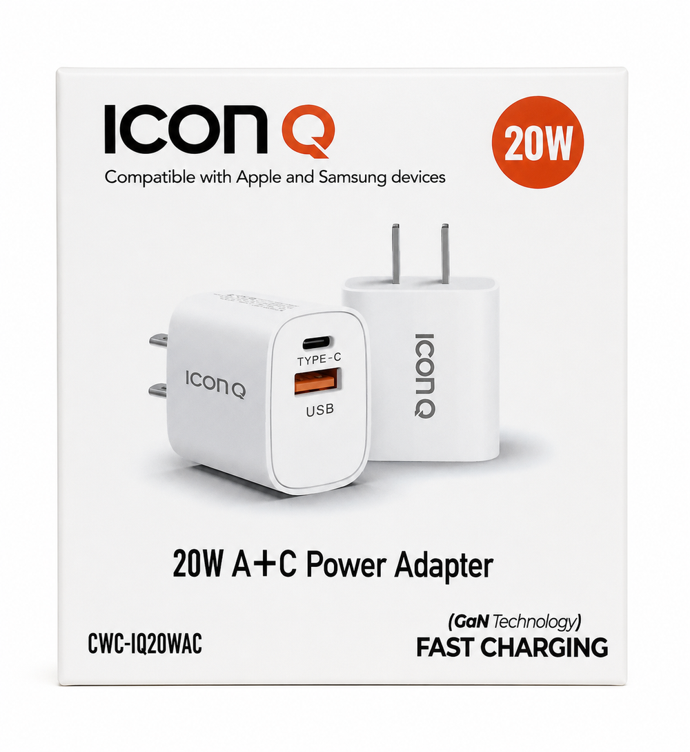 Icon A 20W Dual-Port USB & USB-C Wall Charger