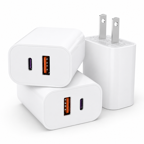 Dual USB & USB-C Wall Charger